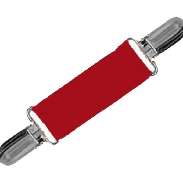 DRESS CLIP - RED Elastic - Gold or Silver Insert Clips - Cinch the Backs of Clothing - Sweater Clips