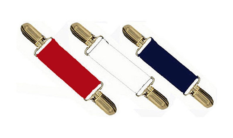 DRESS CLIPS Set of PATRIOTIC Red..White..Navy Gold or Silver Insert Clips Cinch Backs of Clothing Sweater Clips image 3