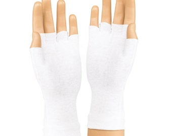 GANTS SANS DOIGTS - Coton BLANC en 4 tailles pour un meilleur ajustement