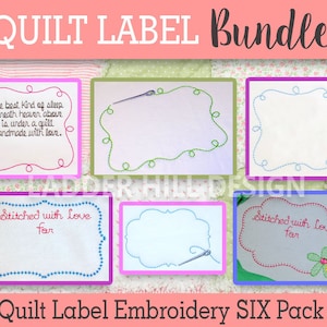 Quilt Label Embroidery Design - Custom Quilt Label - Personalized Quilt Labels  - Embroidered Custom Quilt Label - Embroidery Bundle QLRE030