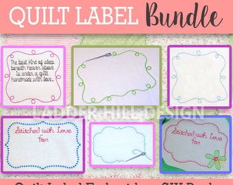 Quilt Label Stickerei Design - benutzerdefinierte Quilt Label - personalisierte Quilt Etiketten - bestickte benutzerdefinierte Quilt Label - Stickerei Bundle QLRE030