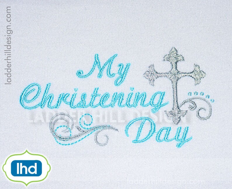 Cross Machine Embroidery Design My Christening Day Cross Etsy