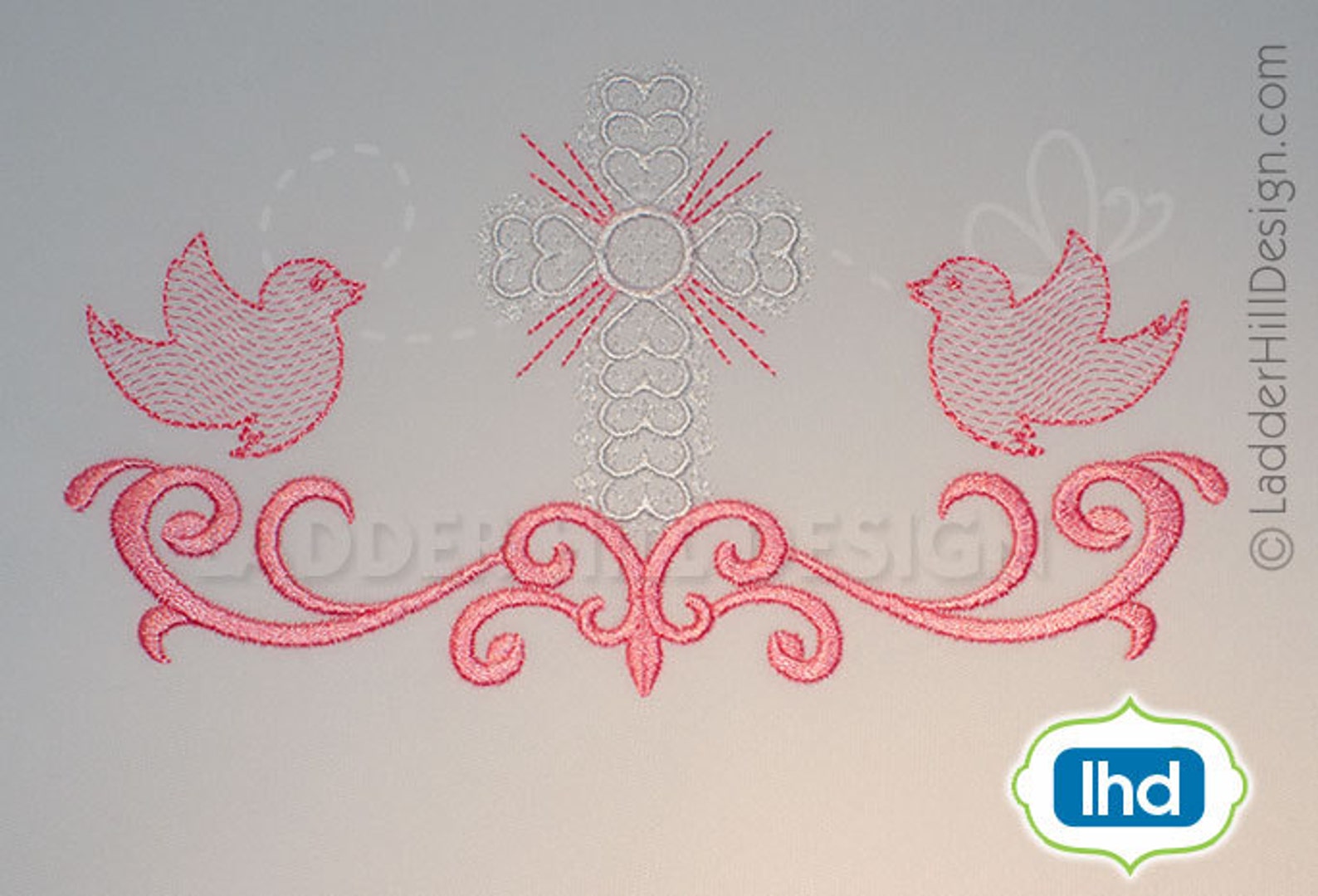 Cross Machine Embroidery Design My Baptism Fancy Heart Etsy