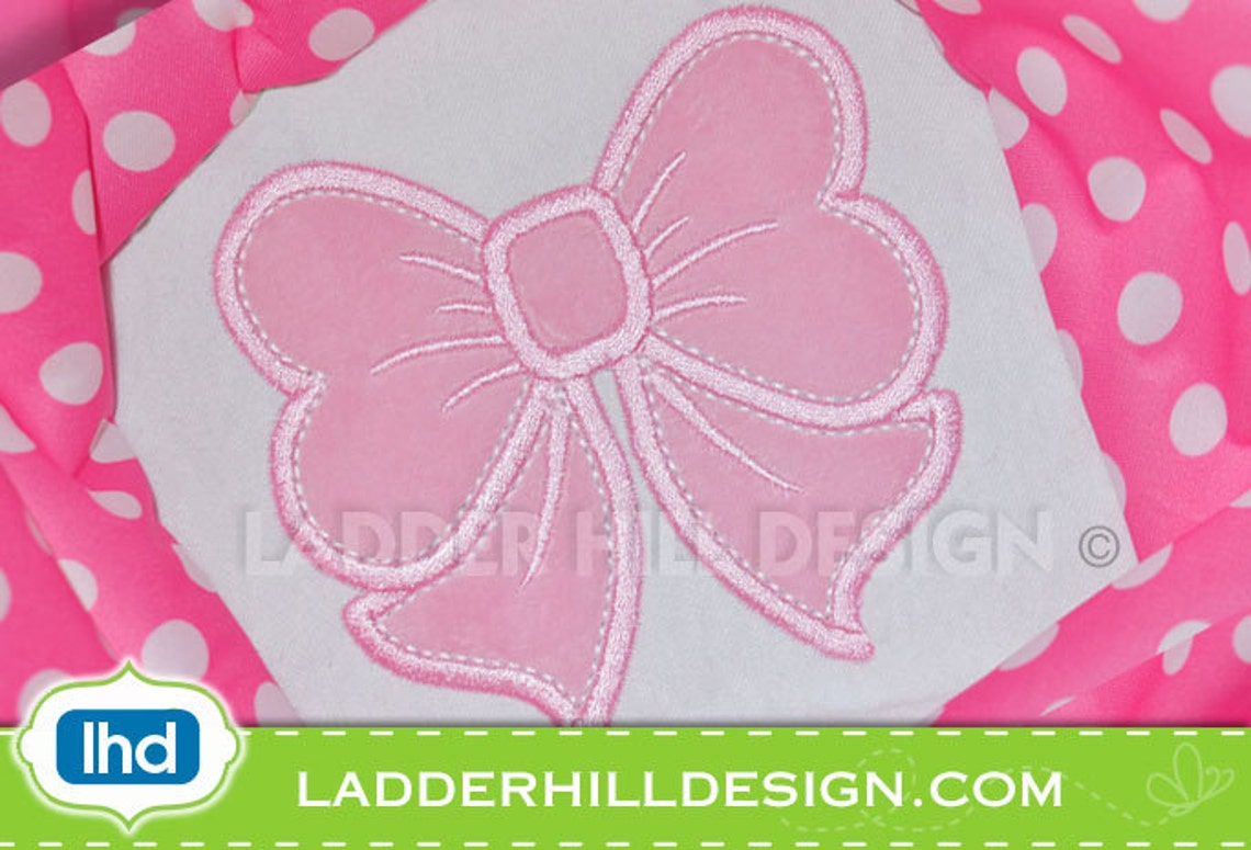 Bow Applique Design Machine Embroidery Bow Download Etsy