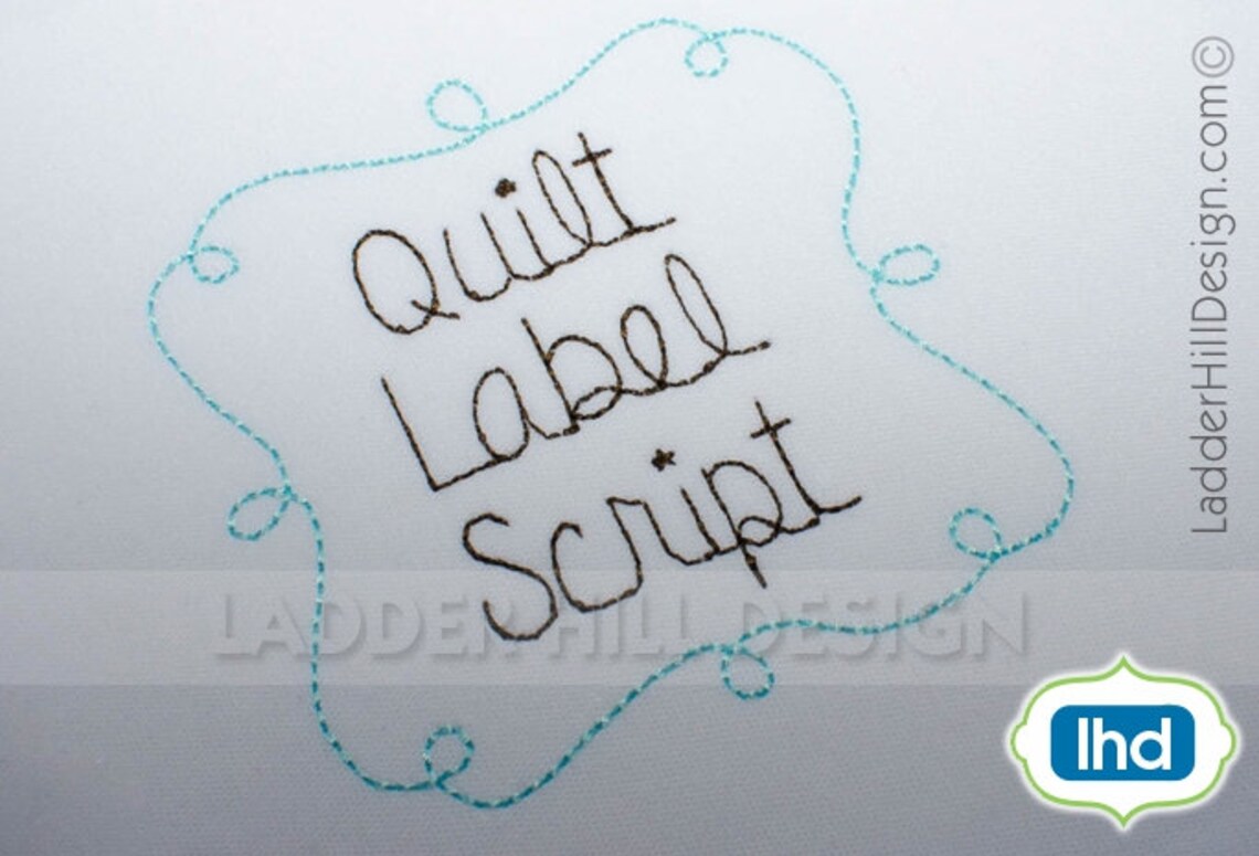 Quilt Label Script Font Quilt Label Embroidery Font Etsy