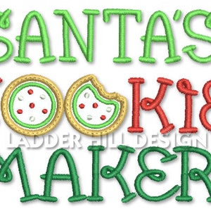 Santas Cookie Maker Applique Christmas Embroidery Design chr038A image 5