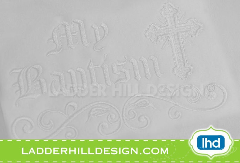 Cross Machine Embroidery Design My Baptism With Satin Etsy