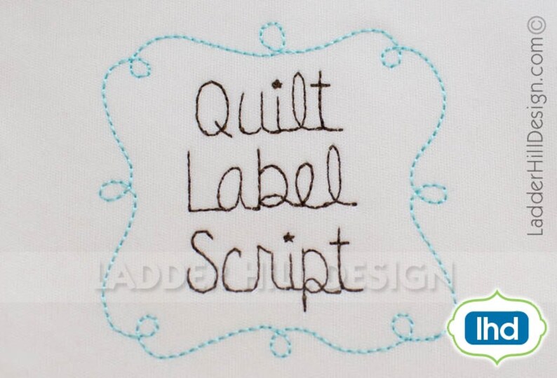 Quilt Label Script Font Quilt Label Embroidery Font Etsy