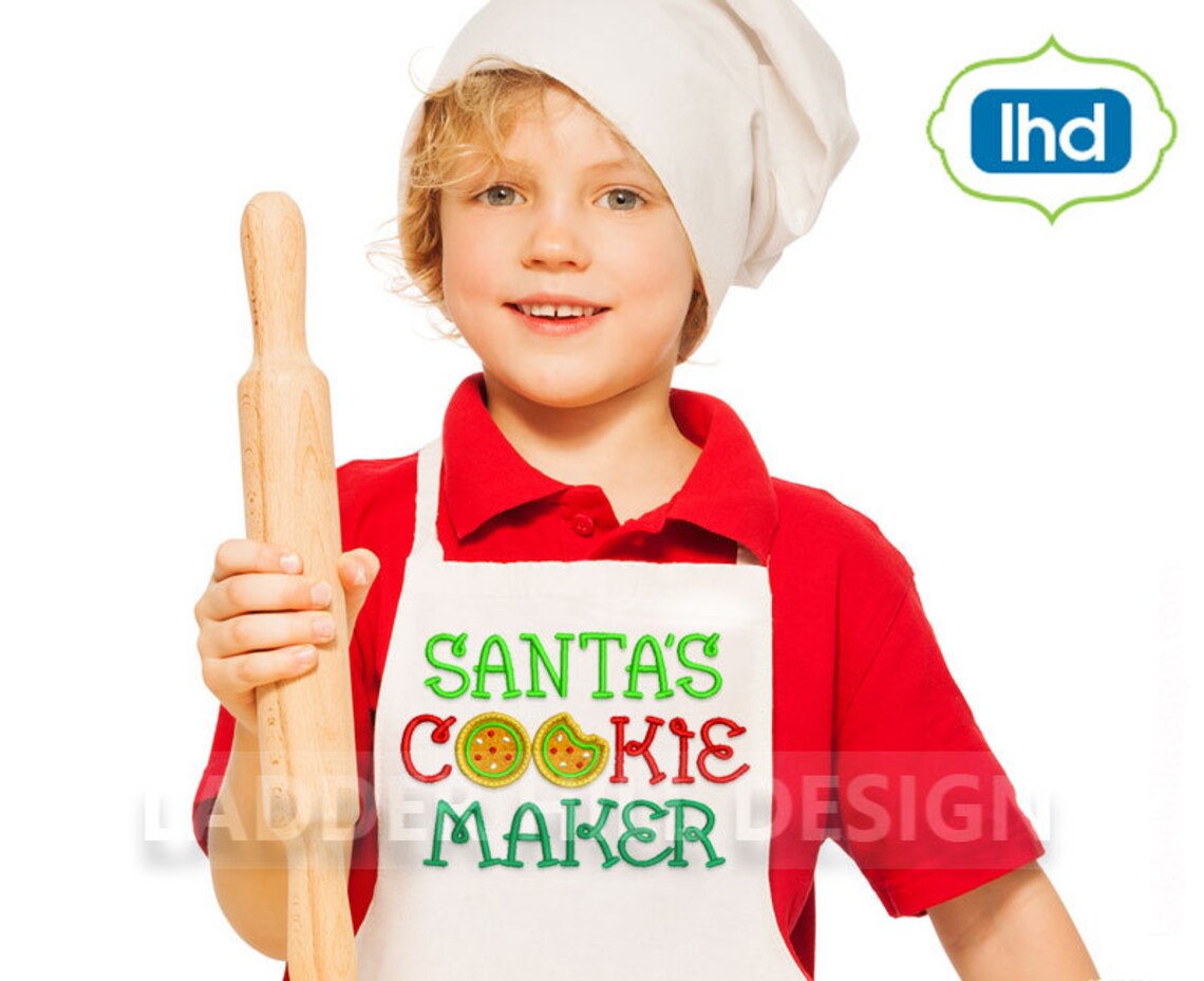 Santas Cookie Maker Applique Christmas Embroidery Design Etsy