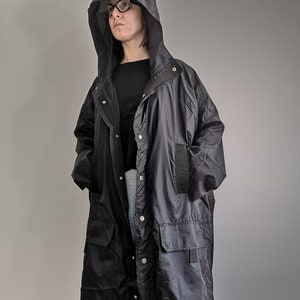 Hooded oversized long Parka. Black oversized Parka. Unisex Parka.