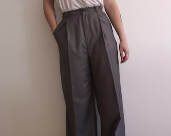 Grey pleated trousers