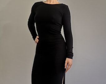 Cable & Gauge Long Sleeve Drawstring Hoodie Banded Bottom Split Dress Black M - Etsy Canada Cable & Gauge Long Sleeve Drawstring Hoodie Banded Bottom Split Dress Black M - Etsy Canada