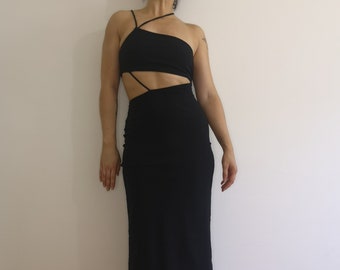Black asymmetric dress
