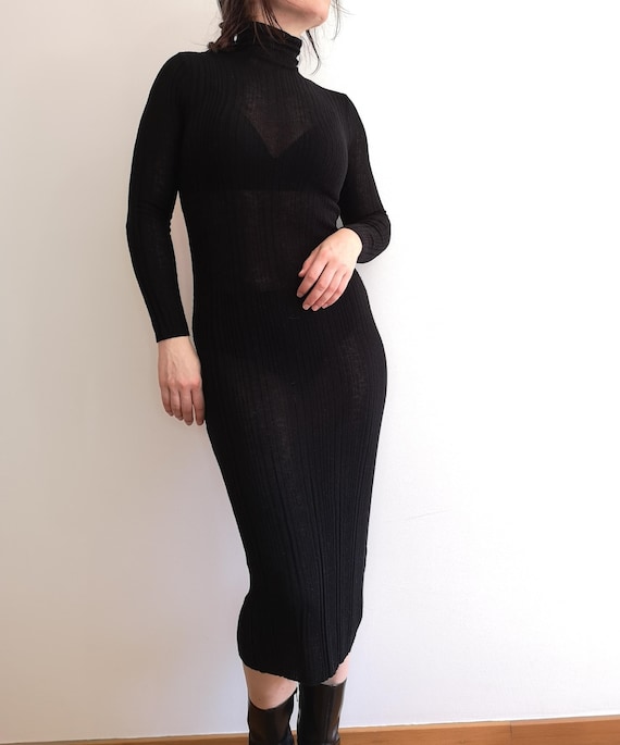 fitted lace wedding dress Caldwell Ribbed Turtleneck Midi Dress main image 1