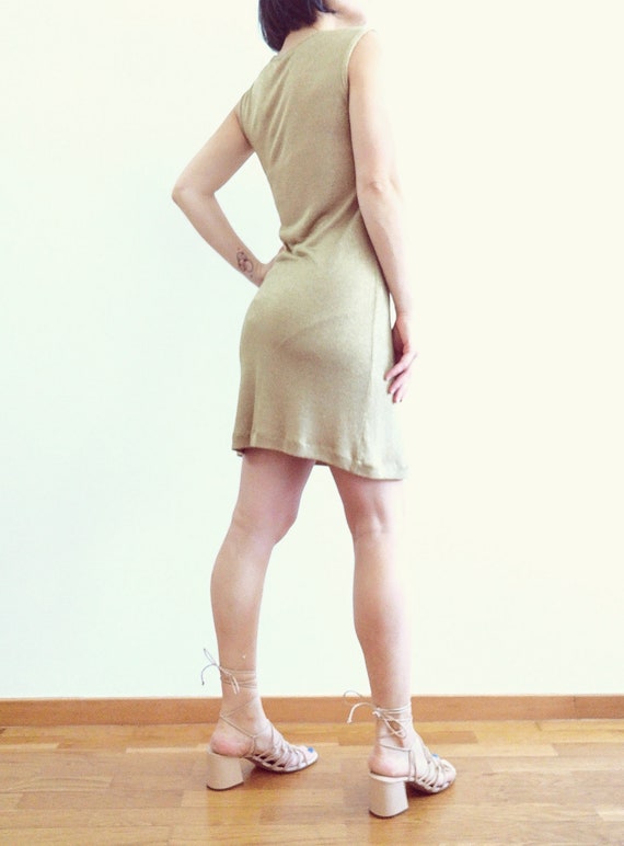 Gold Metallic Knitted dress - image 5