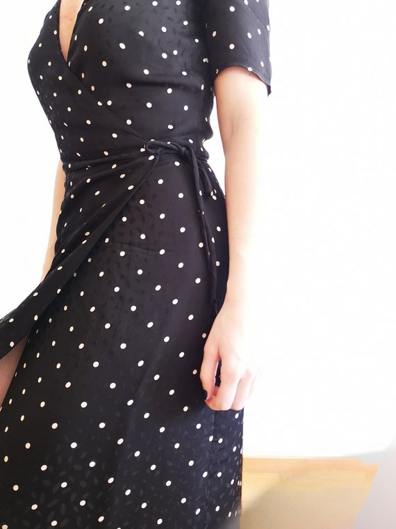 Wrap polka dot dress - image 5