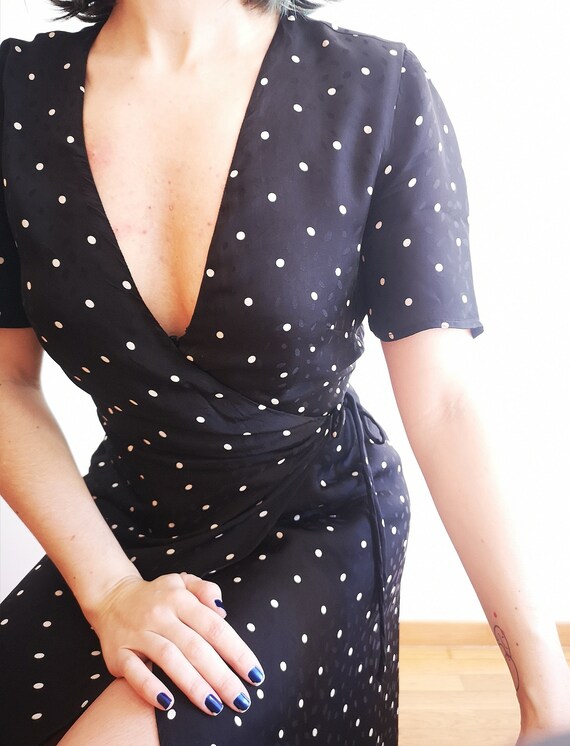 Wrap polka dot dress - image 6