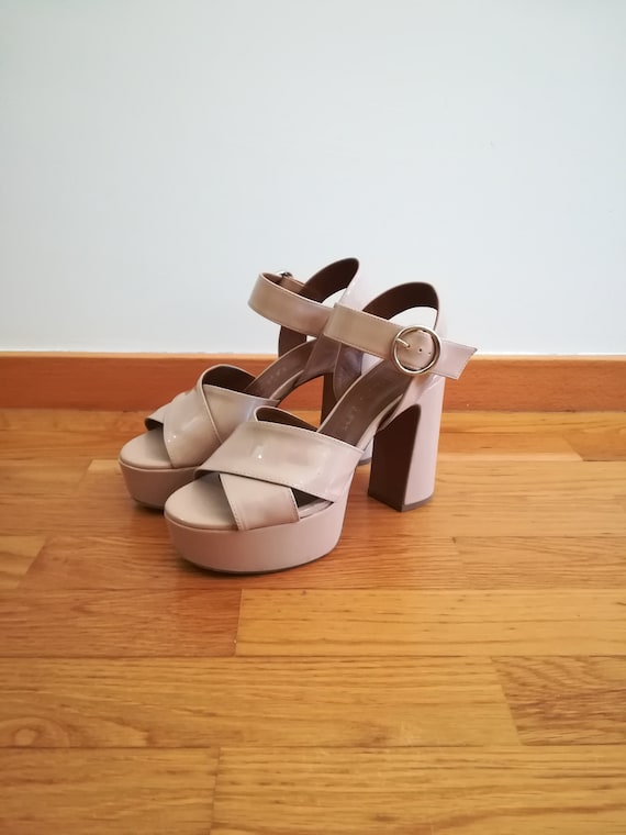 Nude Platform leather high sandals - image 2