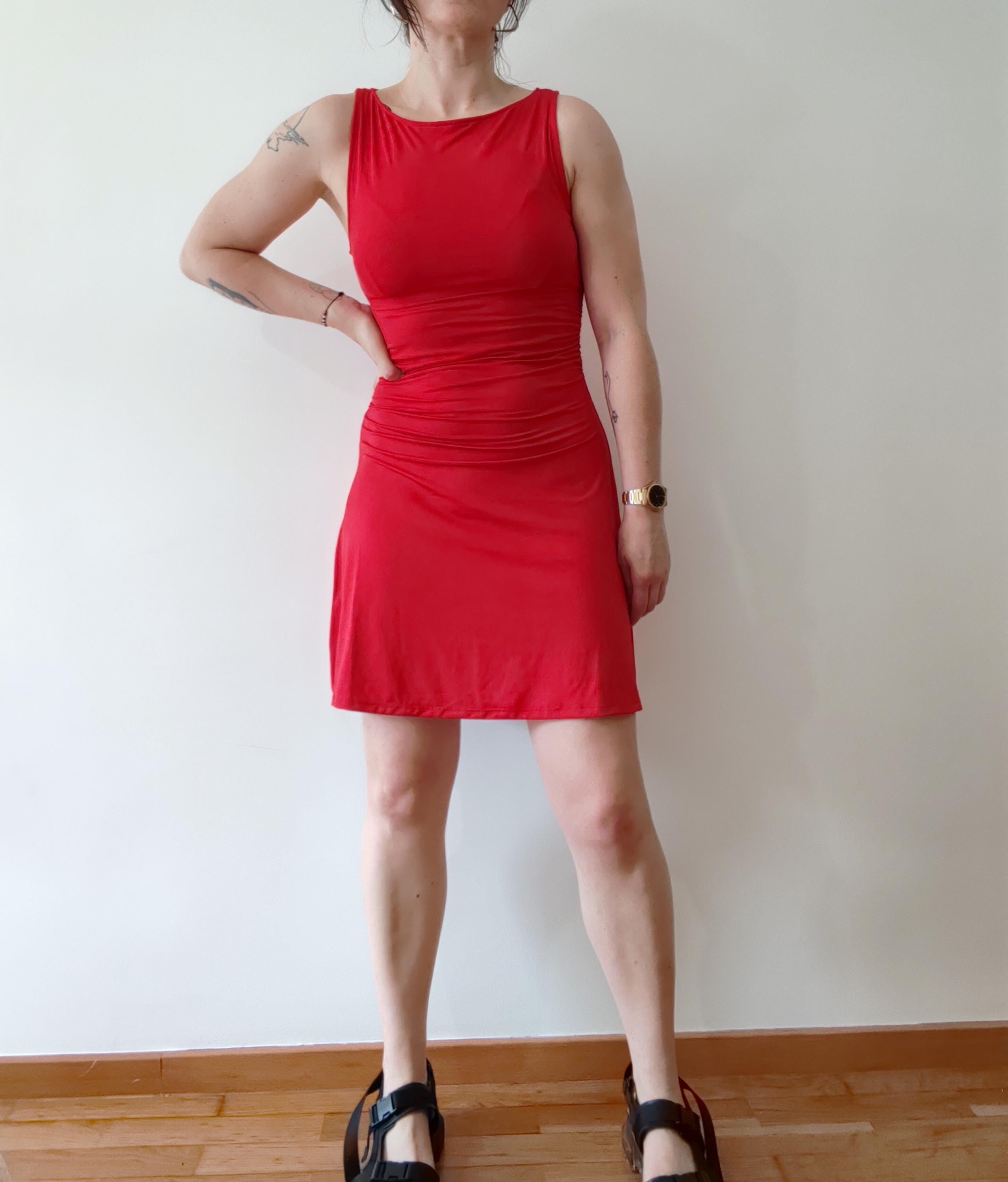 red tank mini dress Re/done Ribbed Knit Mini Dress