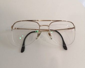 Vintage aviator gold color frame glasses