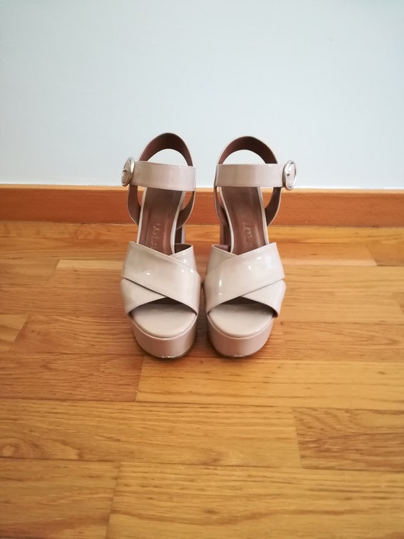 Nude Platform leather high sandals - image 3