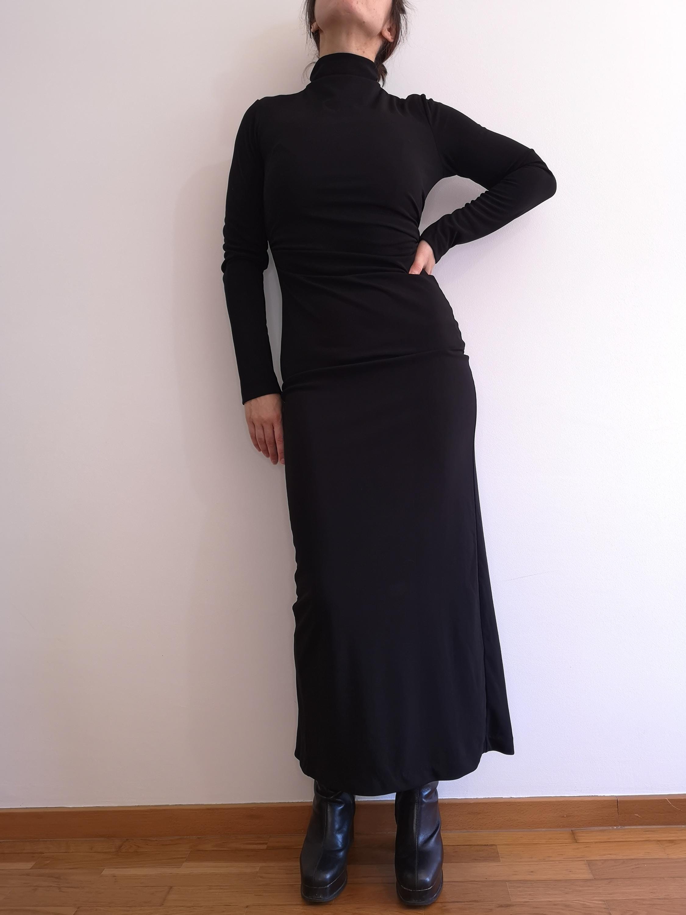 Black Turtleneck Bodycon Maxi Dress