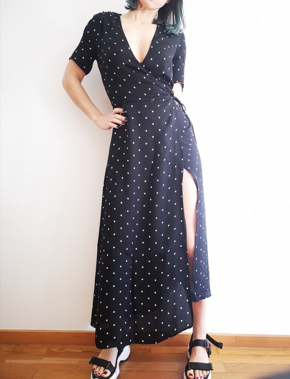 Wrap polka dot dress - image 1