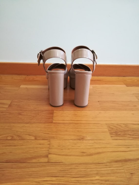 Nude Platform leather high sandals - image 5