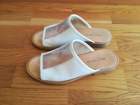 white leather sliders womens