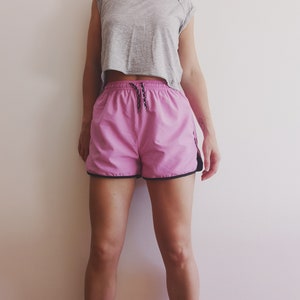 Women pink sport shorts. Running shorts. Workout shorts