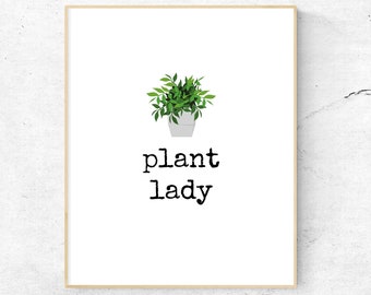 Plant Lady | Botanical Minimalist Home Succulent Printable Frame Art Print | Wall Décor 8x10