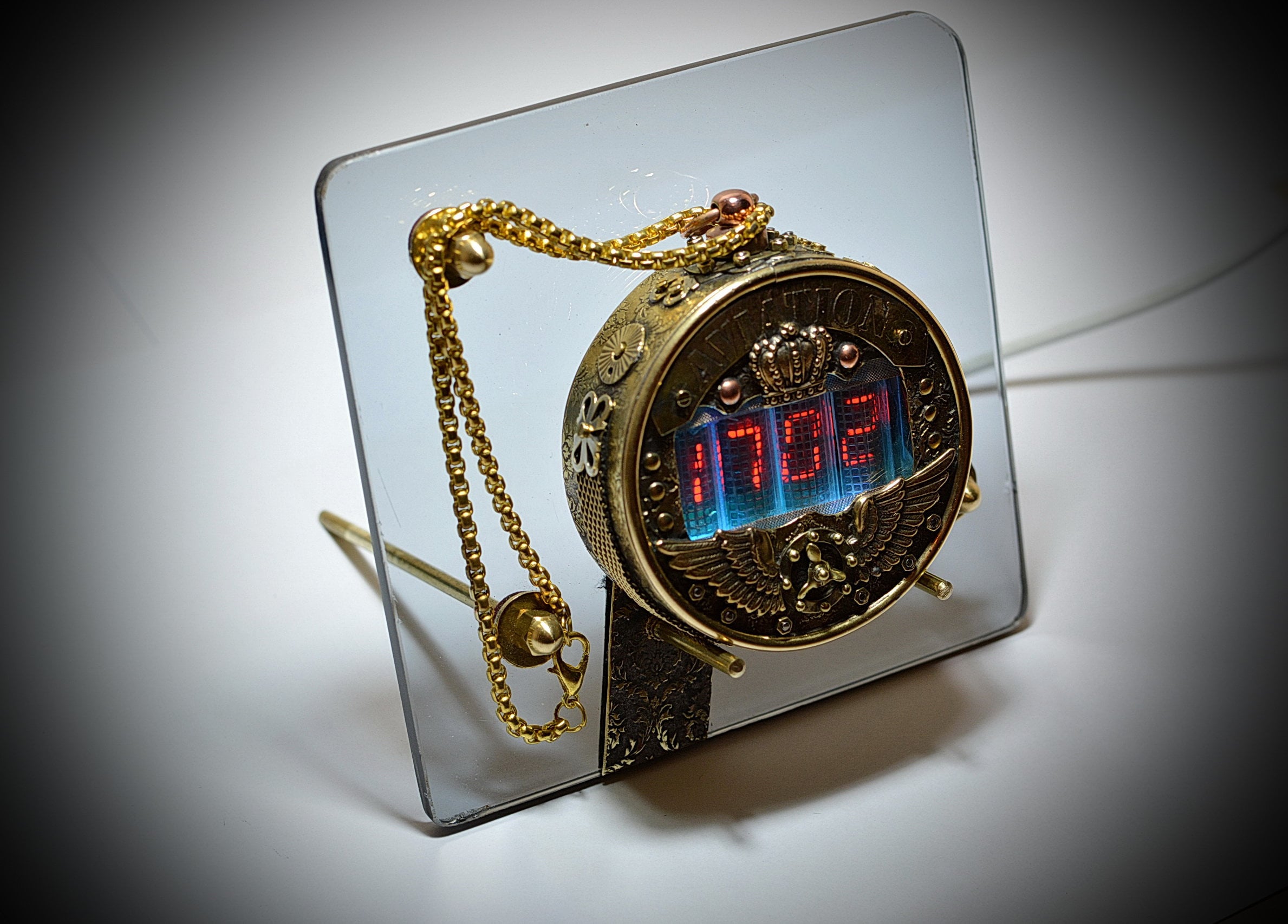 Steampunk pocket watch Aviation digital Royal Etsy