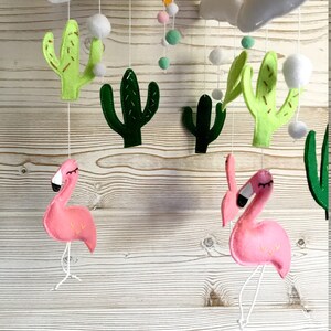 Mobile flamands-roses, stars, clouds and flakes, crib suspension, decoration baby room image 6