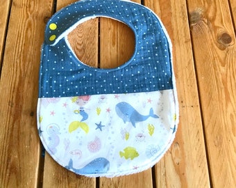 baby bib, baby birth gift, cotton and bamboo sponge bib, girl bib, baby meal towel