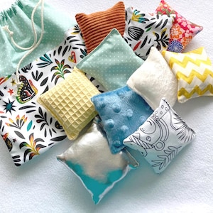 sensory cushions, montessori grip pads, montessori awakening toy,
