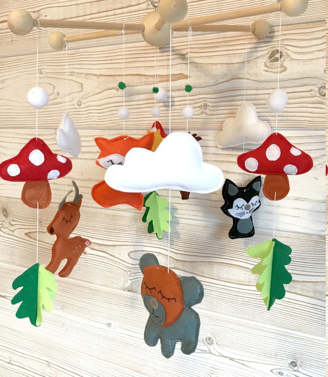 Mobile Baby Waldtiere Wiege Suspension Etsy