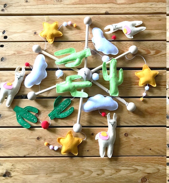 Mobile Baby Theme Lama And Cactus Cradle Suspension Baby Etsy Australia