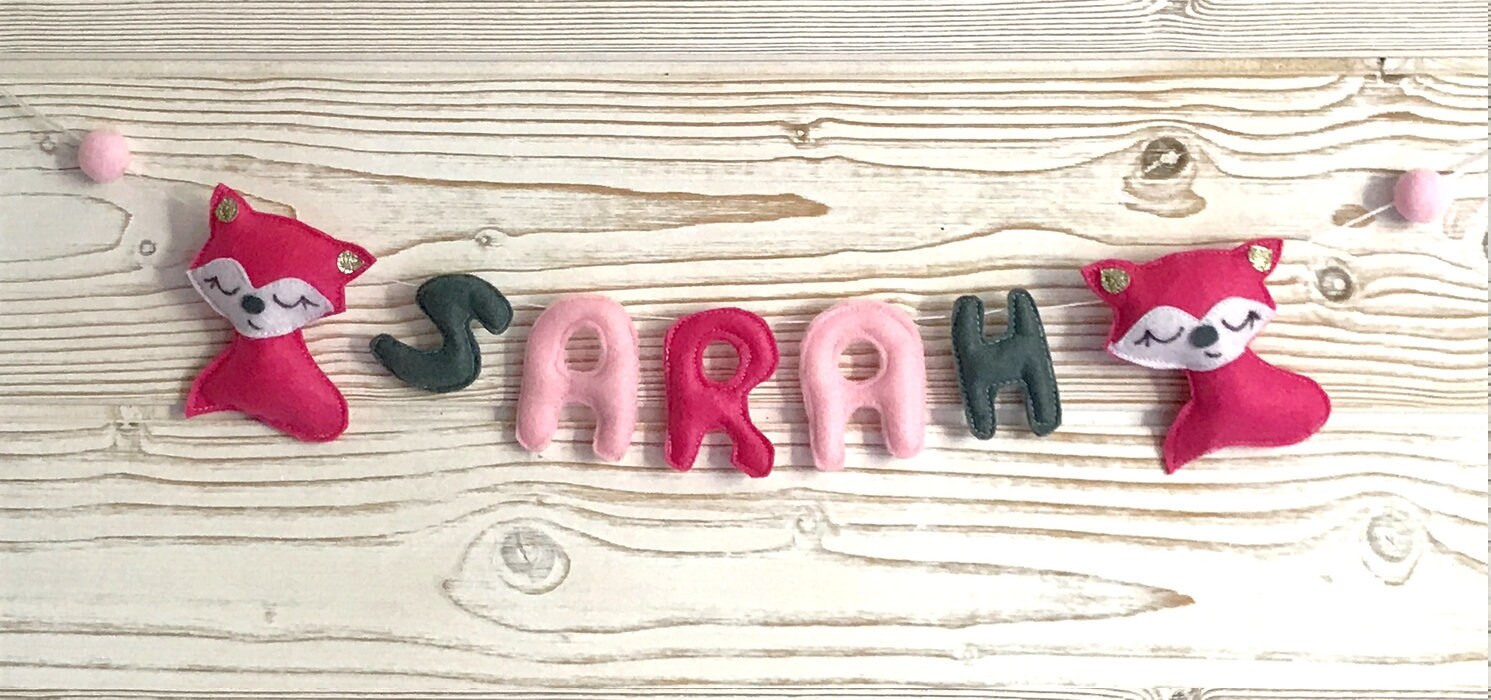 Guirlande Prenom Personalisée, Letrres Prenom, Feutrine, Cadeau de Naissance Mobile Prenom