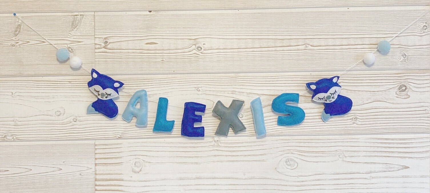 Guirlande Prenom Personnalisée en Feutrine, Decoration Murale Personnalisée, Bebe Feutrine
