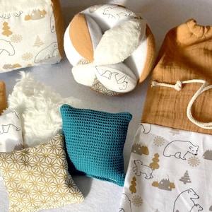 Montessori sensory toys, cushion set, cube, sensory ball, baby awakening toy,
