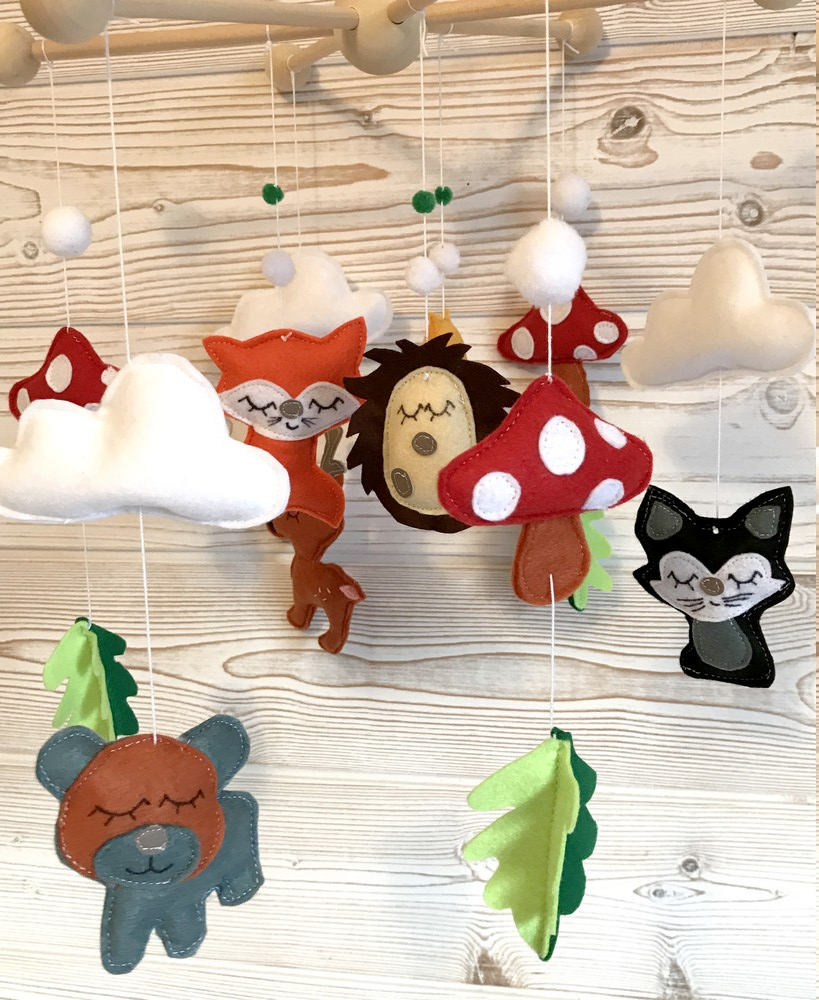 Mobile Baby Waldtiere Wiege Suspension Etsy