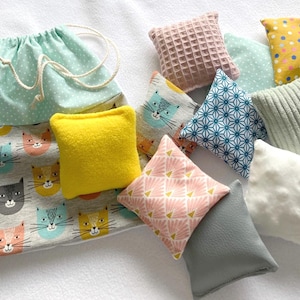 sensory cushions, montessori grip pads, montessori awakening toy, set of 10 throw pillows and original textures