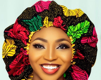 African Print Head Wrap | Silk Lined Ankara Bonnet