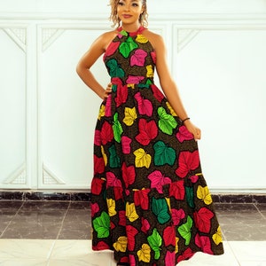 African Prints Ankara Maxi  Dress | Chetachi  Ruffled Maxi Dress