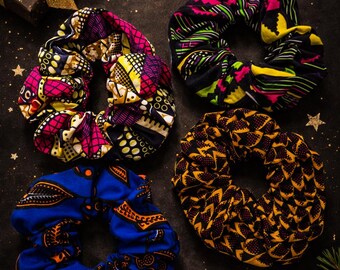 Afrocentric Ankara Scrunchies Set | Handmade Hair Accessories