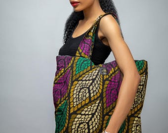 African Print Tote Bag | Ankara Shoulder Bag | Afrocentric Everyday Carry all Bag