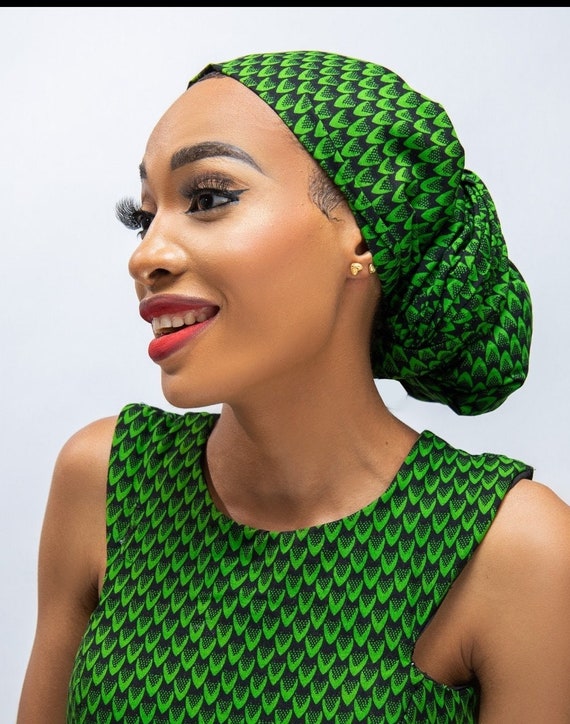 African Print Headwrap, Green Ankara Set, Nigerian Fashion  display picture 1