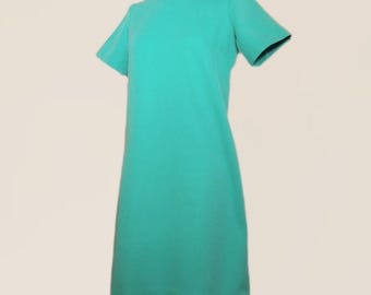 50s 60s Mod Mandarin Collar Handmade Shift Dress