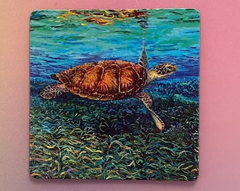 Seagrass Serenade - 3" square magnet