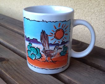 Arizona Mug, Desert Scene Mug, Desert Cup, Cactus Mug, Roadrunner Mug, Southwestern Mug, Arizona Souvenir, Desert Memorabilia, Desert Gifts